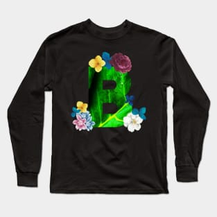 Floral Letter B Long Sleeve T-Shirt